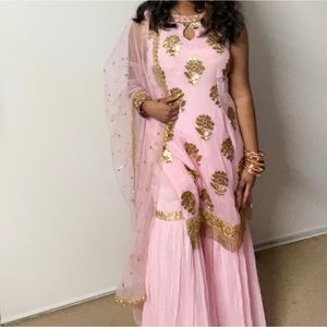 Pastel Baby Pink Sharara